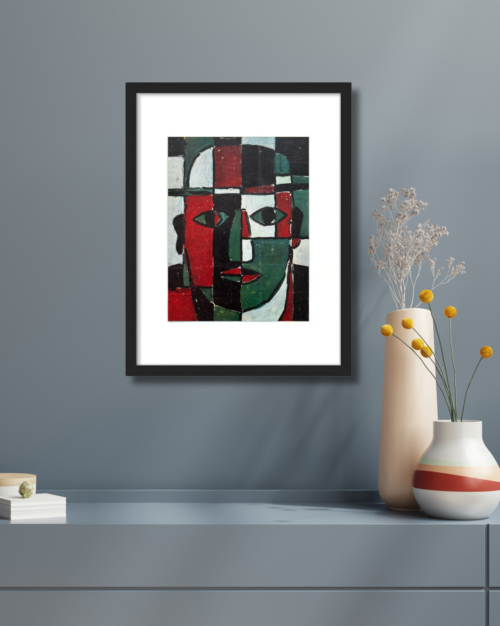 Print Retrato Constructivo Con Marco - Torres García