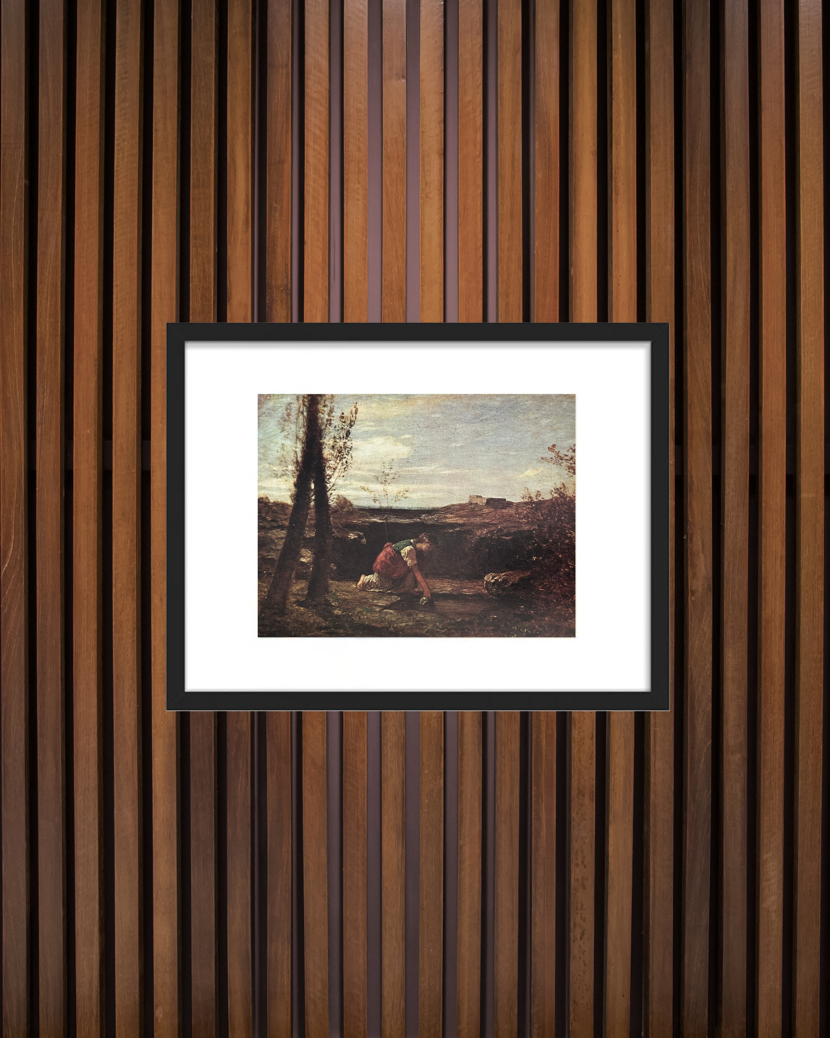 Print Mujer en el Manantial Con Marco - Fontanesi