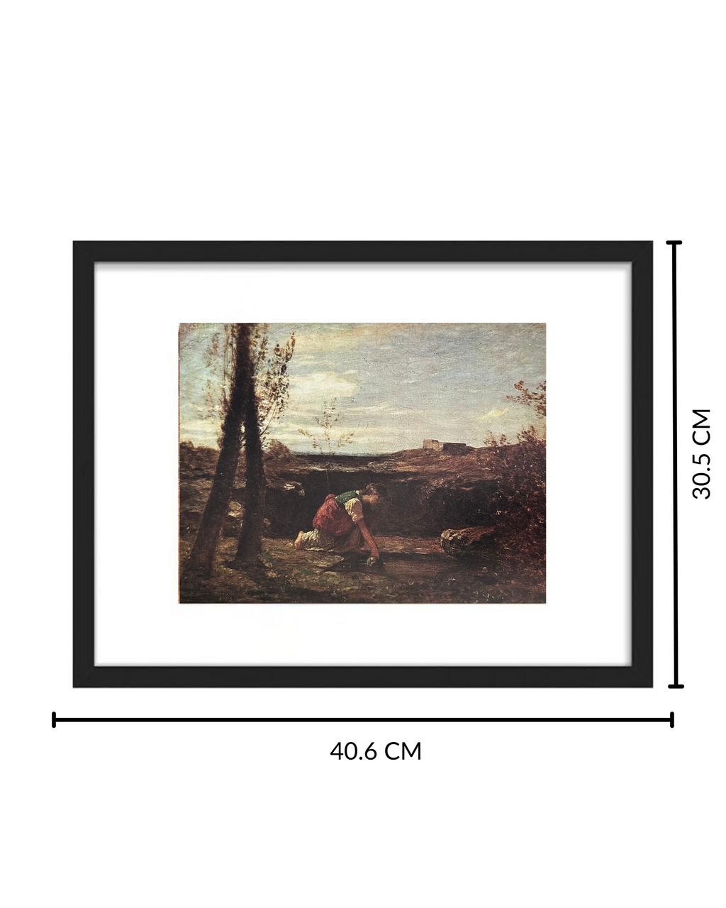 Print Mujer en el Manantial Con Marco - Fontanesi